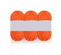 Hilo de tira hielo grueso lana chenilla tejido hecho a mano, adecuado for bufanda, sombrero, prendas vestir, suéter, bolsa, cojín for muñeca, 3 uds para Mantas(18 Orange)