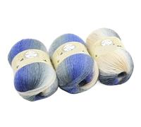 Hilo degradado 3 uds 100g hilo de lana colorido degradado for tejer a mano bufandas sombrero hilos Crochet y chal manta suéter calcetín línea para suéteres, bufandas(Set9)
