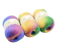 Hilo degradado 3 uds 100g hilo de lana colorido degradado for tejer a mano bufandas sombrero hilos Crochet y chal manta suéter calcetín línea para suéteres, bufandas(Set1)