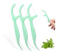 Hilo Dental 200 Piezas Con Mango Y Mondadientes,Eliminan Los Restos De Alimentos Y La Placa Entre Los Dientes,Palillos De Hilo Dental/Palillos De Limpieza De Dientes (Menta)