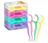 Hilo Dental, 200 Piezas Hilo Dental con Mango para La DenticióN Hay Cuatro Sabores de Dental Floss para Facilitar La Limpieza de Los Dientes Palillos Interdentales En Caja con Envase PortáTil Hilo