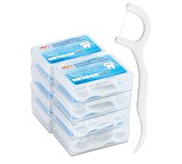 Hilo Dental 400 Unidades con Palillo y Mondadientes, Palillo de Dientes Plástico, Floss Sticks para Cuidado Dental Interdentales 8 Cajas Portatiles 50pcs/ Caja