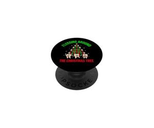 Hilo Dental Alrededor del árbol de Navidad Dentista Higienista Dental PopSockets PopGrip Adhesivo