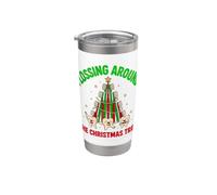 Hilo dental alrededor del árbol de Navidad Dentista Higienista dental Vaso térmico de acero inoxidable de doble pared