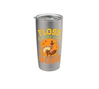 Hilo dental de Acción de Gracias Como Un Jefe Pavo Peregrino Flossing Fall Vaso térmico de acero inoxidable de doble pared