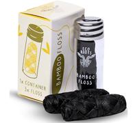 Hilo dental de bamb natural: 1 envase de vidrio rellenable + 3 recambios de hilo dental de bamb biodegradables (33 yardas cada uno). Hilo denta
