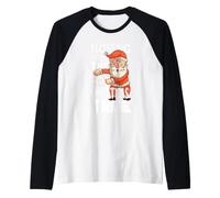 Hilo Dental de Papá Noel Alrededor del árbol de Navidad Luces niños Camiseta Manga Raglan