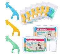Hilo dental infantil FAMILIFE, sin sabor, con estuche de viaje port?til y 204 recambios.