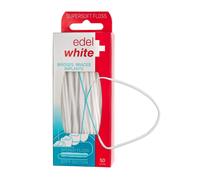 Hilo dental supersuave Edel+White 50 enhebradores para puentes, aparatos de ortodoncia e implantes dentales l Hilo dental enhebrado para aparatos