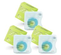 Hilo dental tejido con infusión de aceite de coco, vegano y libre de crueldad, menta, 6 meses (33 yardas x 3 unidades)