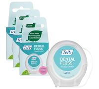 Hilo dental TePe, hilo dental libre de pfas, varias hebras y mayor superficie para una limpieza respetuosa y eficaz entre los dientes, para espacios de nulos a estrechos (Paquete de 3)