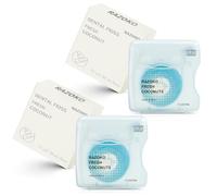 Hilo Dental Vegano con Aceite de Coco - Expandible para Encías Sensibles, Implantes y Coronas - Sabor Coco Natural con Estuche Portátil y Cortador - 1 Rollo (33 Yardas) - 2 Meses de Suministro