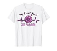 Hilo Divertido para Amantes del Ganchillo My Heart Beats In Yarn Camiseta