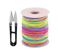 Hilo elástico de perlas para fabricación de joyas, cordón de goma, arco iris, color elástico, cordón para manualidades, cuentas para manualidades (color)