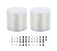 Hilo Elástico para Hilo de Nylon | Cordón de Nylon | Hilo de Nylon Transparente 0,8mm | 0,8 mm X 100 m por Rollo | 2 Rollos = 200m para Pulseras Cadena Bisutería Manualidades, DIY