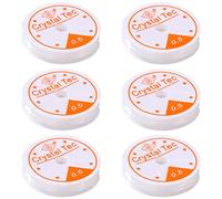 Hilo elástico Transparente de 0,5 mm, Hilo de Nailon, Alambre de Pesca elástico Transparente, Hilo de Coser Transparente para Hacer Joyas, Collar, Pulsera, Hilo de Abalorios (18 m-1 Carrete)…