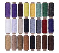 Hilo encerado 150D de 24 colores, cordón de hilo encerado para coser cuero de 150 m/164 pies para coser a mano cuero y encuadernación, suministros de bricolaje