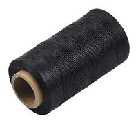 Hilo Encerado, 260 m Cordón Encerado, Piel Hilo de Costura Encerada 150D, 1 mm Imitación Cuerda de Cera Trenzado para Artesanía en Cuero a Mano, Pulseras Bricolaje, Negro