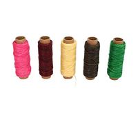 Hilo encerado Costura de cuero 150D Cordón de hilo de cera de poliéster premium 15 colores 55 yardas Portátil DIY Artesanía en cuero Zapatos de cuero Carteras Bolsas Tiendas de
