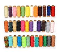 Hilo encerado de 36 colores y 50 metros, hilo de coser para trabajos en cuero, hilo encerado de costura a mano de 150D para trabajar el cuero, reparar calzado y proyectos de