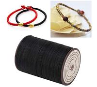 Hilo Encerado para Cuero 0.45mm, 160m por Rollo, Poliéster, Negro, para Costura de Cuero, Manualidades, Bolsos, Zapatos