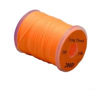 Hilo fluorescente 200D para atar moscas, 100 yardas, material de nailon para gancho de pesca con mosca, compatible con soporte de carrete estándar, color brillante para lubina y lucio (naranja)