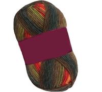 Hilo, Gorro, chal, suéter y bufanda de crochet multicolor con degradado de moda de mezcla de lana de 200 g(Orange Red Green)