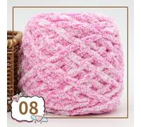 Hilo Grueso,Hilo De Lana Grueso 2 piezas de 100 g hilo terciopelo colorido for tejer a mano, chenilla for crochet, grueso for hacer pantuflas, bolsas, mantas amigurumi(08)