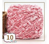 Hilo Grueso,Hilo De Lana Grueso 2 piezas de 100 g hilo terciopelo colorido for tejer a mano, chenilla for crochet, grueso for hacer pantuflas, bolsas, mantas amigurumi(10)