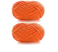 Hilo Grueso,Hilo De Lana Grueso 2 piezas X 50 g de hilo terciopelo grueso hecho a mano tejer DIY lana bufanda sombrero chenilla suave Wol(2pcs 18)