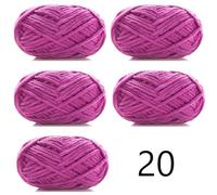 Hilo Grueso,Hilo De Lana Grueso 5 piezas X 50 g de hilo terciopelo grueso hecho a mano tejer lana bufanda sombrero chenilla suave(5pcs 20)