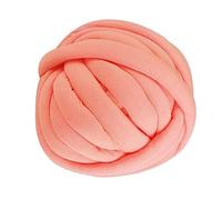 Hilo grueso para tejer con los brazos Almohada multicolora voluminosa suave lavable de la manta del lanzamiento de los artes del hilo grueso 250g que hace punto a mano(Pink)