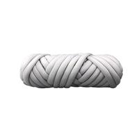 Hilo grueso para tejer con los brazos Hilo de algodón grueso tejido a mano y brazo, manta tubo voluminosa gigante vegana, trenza, 25M, multicolor(Light grey)