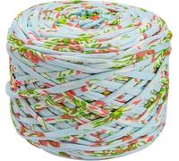 Hilo Grueso Suave Hilo de tejer grueso 400 g/unidad, hilo camiseta, tela elástica for hacer a mano, bolsos, mantas, cojines, crochet(Blue flower)