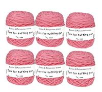 Hilo grueso y esponjoso, Hilo de tufting 8 hebras, 5 mm grosor, for bordado punto, for suéter, juego 6 bolas lana 190 g(Color 72)