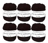 Hilo grueso y esponjoso, Hilo de tufting 8 hebras, 5 mm grosor, for bordado punto, for suéter, juego 6 bolas lana 190 g(Color 82)