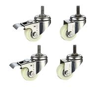 Hilo M10 muebles ruedas giratorias 2 50mm Soporte de acero inoxidable 304 Tarea pesada 480kg Silencio nylon con freno pequeñas ruedas para mesa escritorio carretilla cuna ruedas 4 pcs