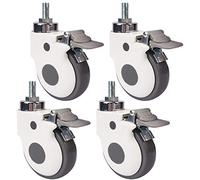 Hilo M8 / M12 Ruedas giratorias para Hospital carretilla 3'' 75 mm / 4'' 100 mm Tarea pesada ruedas con freno 360kg Silencio Caucho Ruedas giratorias Para muebles y transporte industrial 4 pcs