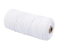 Hilo Macrame 3mm, Cuerda de Macramé, 3mm * 100m Macrame, Cuerda Algodon, Trapillo para Crochet, Adecuado para Procesos de Bricolaje y Reparación de Ropa, Blanco