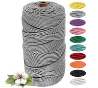 Hilo Macramé 3mm x 100m, Hilo de Algodón Natural para Macramé, Macrame Cuerda, Algodó Cordel Natural, Cuerda Macramé Hilo Algodón para Tapiz Macrame, Bohemia Decoración, Decoración de Tejer