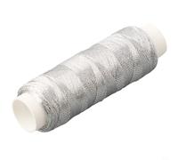 Hilo metálico para máquina de bordar, oro y plata, poliéster de 200 m, hilo metálico para bordado y costura decorativa a mano (1 hilo plateado)