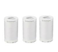 Hilo multiusos Sew-All de 547 yardas, hilo GUTERMANN negro, paquete de 3 (blanco)
