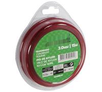 Hilo nylon - cuadrado, 3 mm, 15 m de longitud, ideal para jardinería y trabajos de atado. Resistente y durable. *