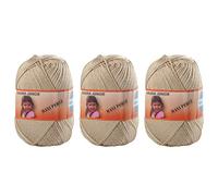 Hilo Ovillo de 100% Acrílico para DIY y Para Ganchillo, Crochet, Temporada de Primavera-Verano(Color Beig Claro 100g, aprox. 250 metros Pack de 3 pcs)