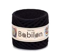 Hilo para camiseta estilo Fettuccini Zpagetti, 7-9 mm, hilo para tejer, ovillo de punto, hilo en T orgánico, hilo T de macramé, hilo de cinta 100% algodón, hilo de jersey Black Passion