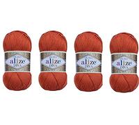 Hilo para tejer a mano, 100 % microfibra acrílica, hilo Alize Diva, efecto seda, hilo de ganchillo, arte, encaje, manualidades, lote de 4 madejas de 400 g, 1532 yardas (36)