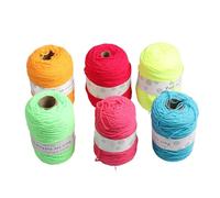Hilo para tejer alfombras, 6 rollos de 437 yardas cada uno, color fluorescente, resistente al encogimiento, para decoración del hogar, manualidades, material de algodón y poliéster
