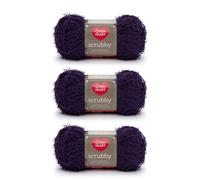 Hilo Red Heart Scrubby Grape - Paquete de 3 (100 g/3,5 oz) - Poli ster - 4 lana mediana (peinada) - 92 yardas - Para tejer a m quina/ganchillo