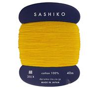 Hilo Sashiko, peso más fino 40 m, color 204, amarillo dorado, bordado japonés y acolchado por Yokota