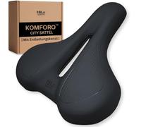 HiLo sports KOMFORO City - Sillín de bicicleta eléctrica para hombre y mujer [asiento ergonómico para bicicleta eléctrica y bicicleta] con acolchado de gel - Sillín reductor de presión con canal de